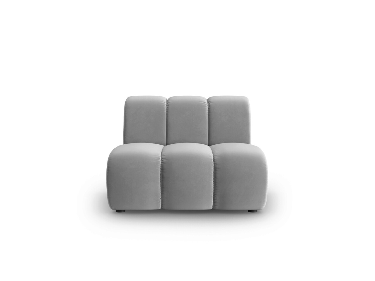 Modul canapea 1 loc fara cotiere, Lupine, Micadoni Home, BL, 90x87x70 cm, catifea, gri - imagine 6